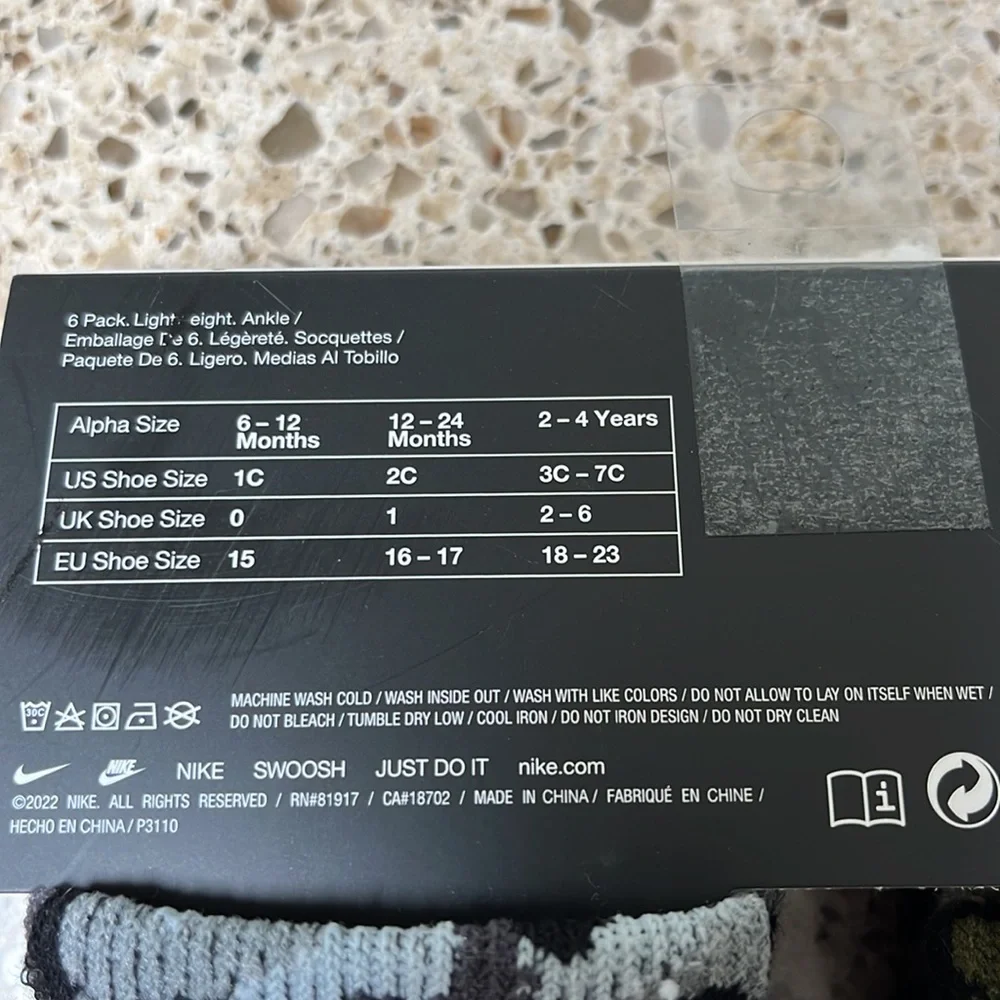 Nike boys 6 pack ankle socks - Picture 7 of 9